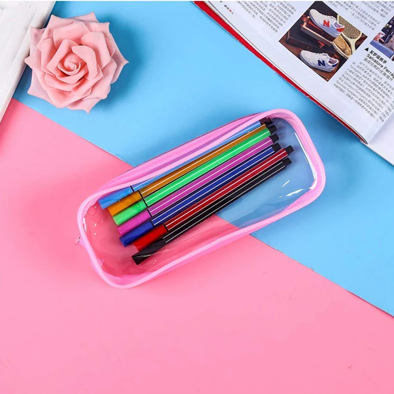 NANA прозрачного ПВХ ручка кейс для Samsung Galaxy прозрачный кейс карандаш косметичка, сумка для макияжа, алюминиевой фольги замка застежка-молнии портативный сумки для карандашей
