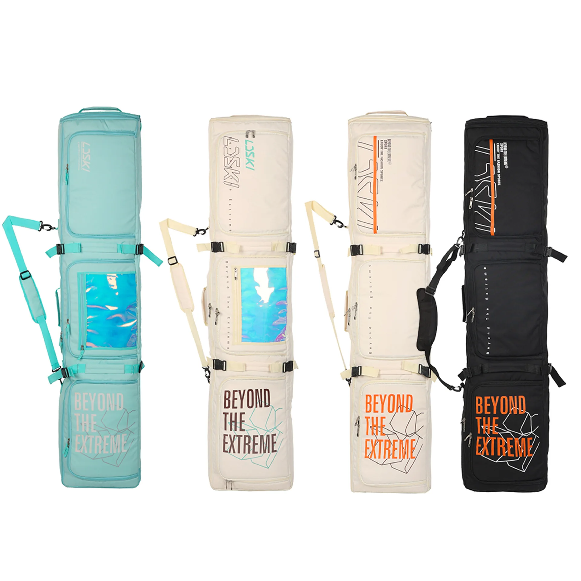 BSCI Factory Equipment Wheeled Padded Ski Bag Ultimate Double Skis Waterproof Roller Skating Bag