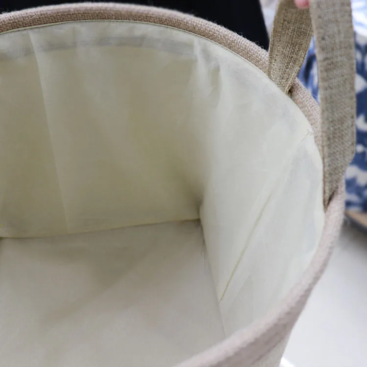 Storage Boxes Woven Jute Fabric Storage Basket Perfect for Organizing Baby Toys folding collapsible Laundry Baskets with Handles