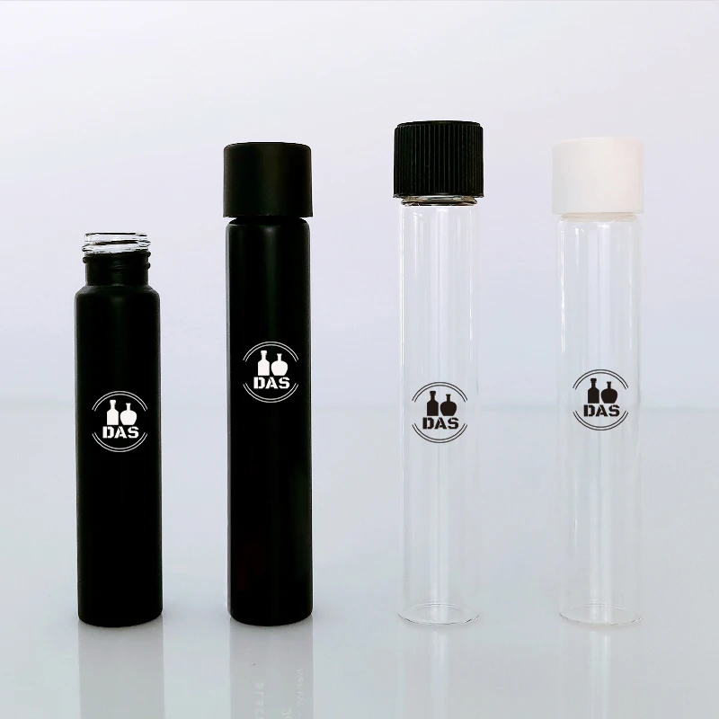 Custom Childproof Matt Black Borosilicate Pre Roll Glass Doob Cigar Blunt Joint Tube with Child Resistant Lids