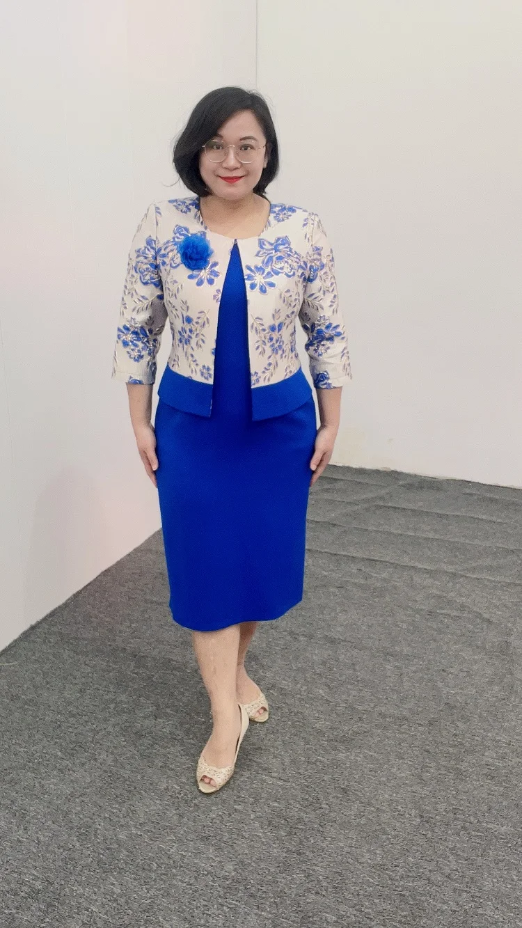 2022  6XL High Quality African Elegant Brocade Long Jacket Suit For Women  Maxi Dress Dashiki Ladies