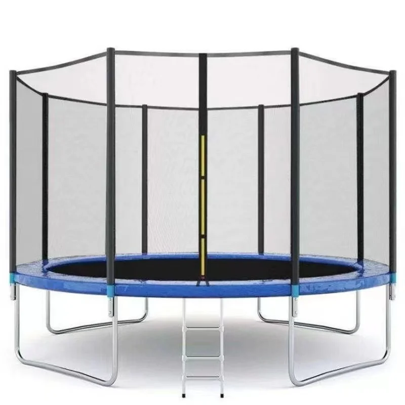 Manufacturer 8FT 10FT 12FT 14FT Outdoor Jumping Bed Fabric Round Trampoline with Enclosure Net