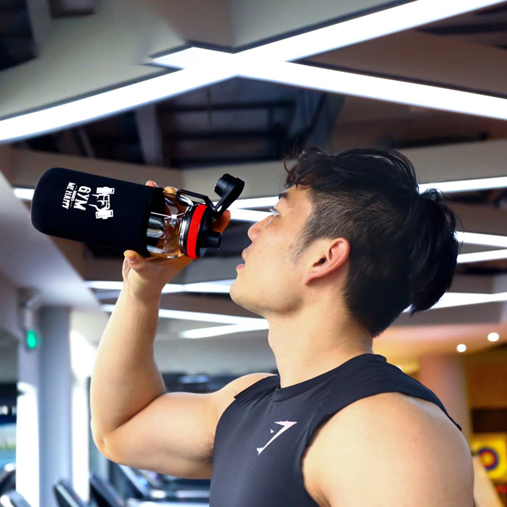 Wholesale 1000ml high borosilicate unbreakable LeakProof oem glass sport water bottle