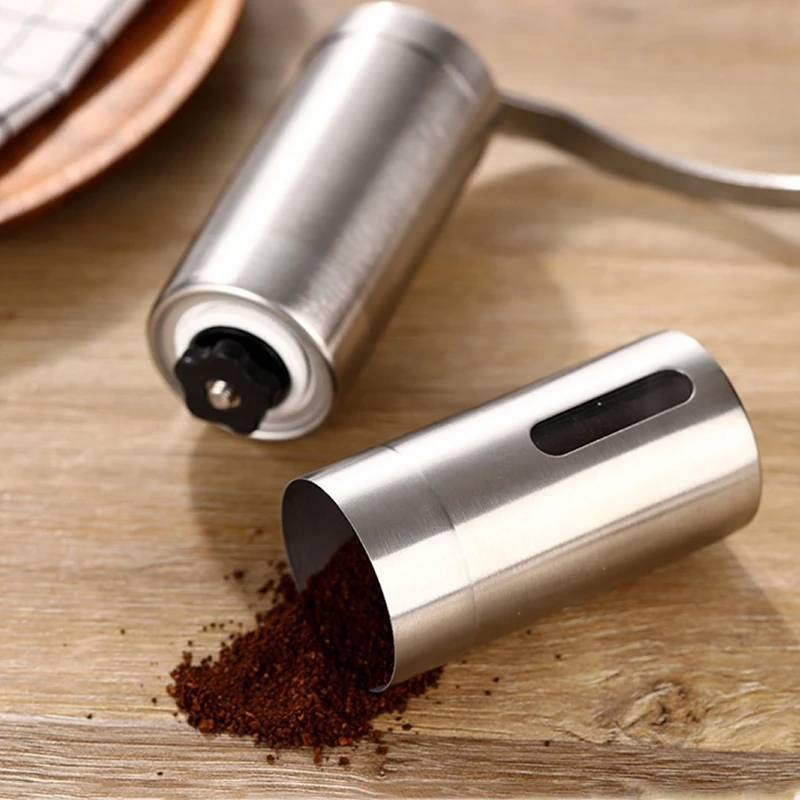 Adjustable Manual Coffee Grinder Pateinted Conical Burr Mill Brushed Stainless Steel Utensil Whole Bean Burr Coffee Grinder