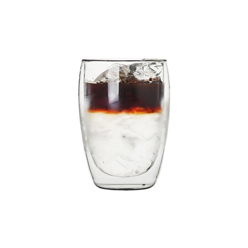 8oz double wall Glass Coffee Tea Mugs Drinking Glasses for sale