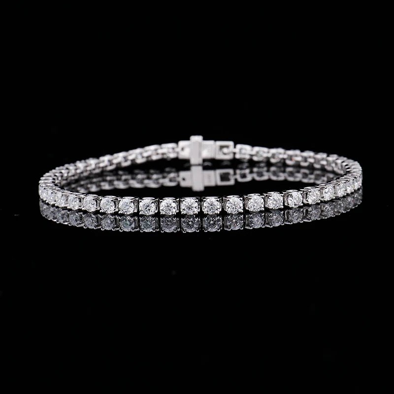5mm VVS Moissanite Diamond Tennis Bracelet Womens 925 Sterling Silver Lab Grown Moissanite Tennis Bracelet