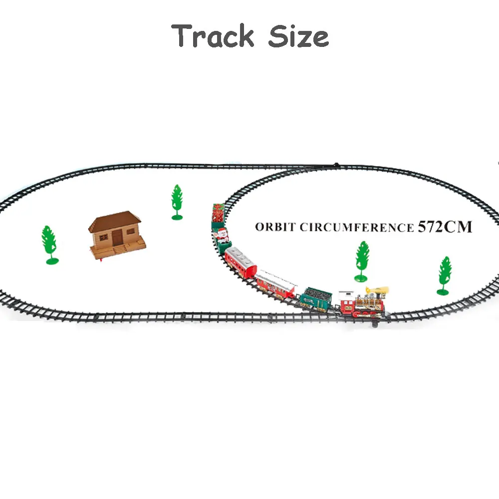 Bettery Operate Railway Slot Toy Adjustable Electric Train Merry Christmas Gifts Santa Claus Classic Train Set