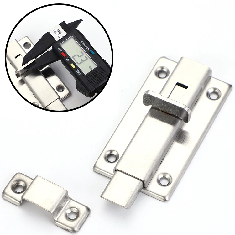 Stainless steel square door bolt with left & right direction door latch