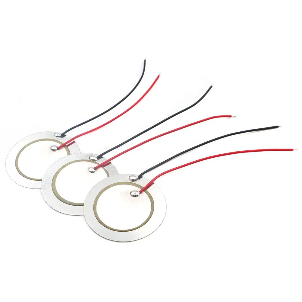 3.5KHz 27MM  Piezo Ceramic Element Disc Iron Plate  Welding Wire 27 MM Ceramic Sheet With Cable Acoustic Components