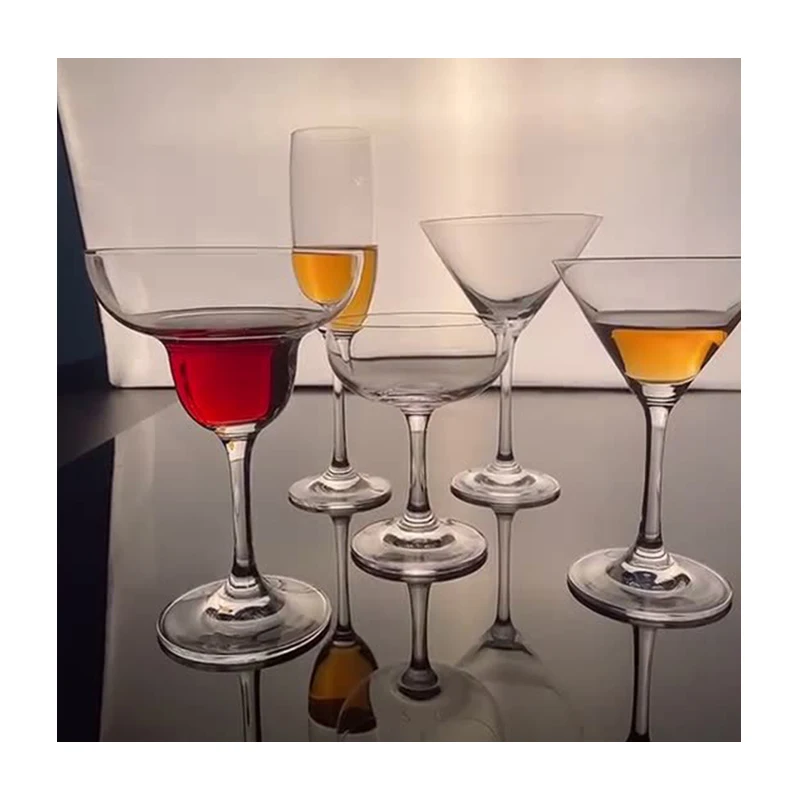 Luxury hand made custom logo martini cocktail glasses bar long stem Champagne Goblet cocktail glass cup coupe cocktail glass