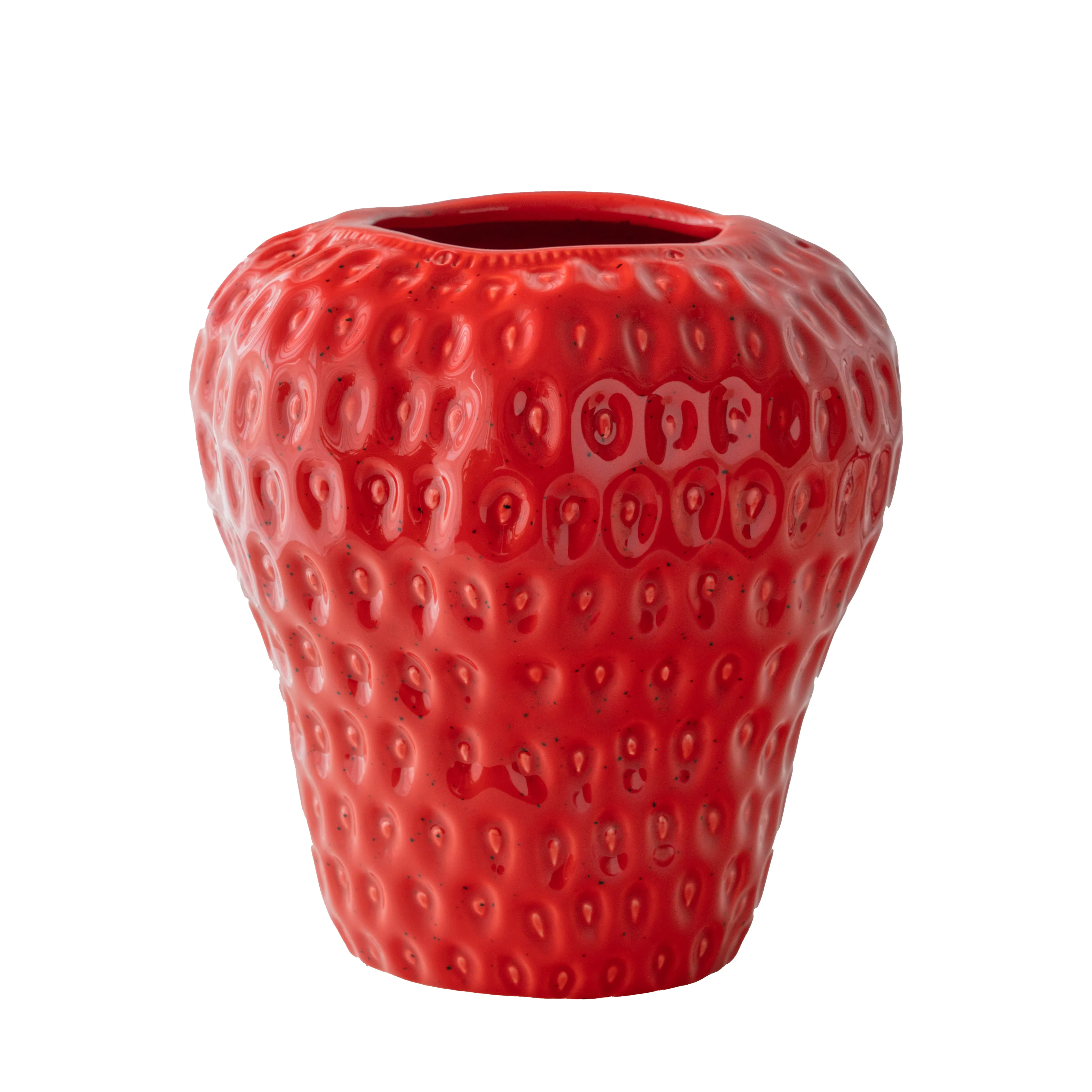 Wholesale New Modern Design Unique emboss Design big strawberry vases ceramic vases for flowers