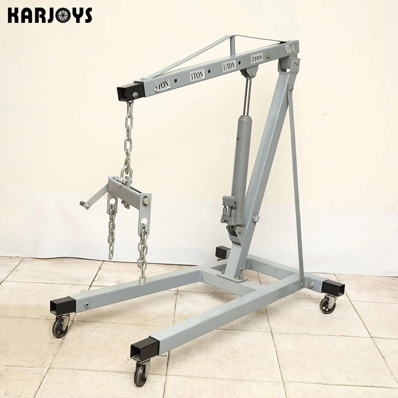 2 ton portable floor small lift engine crane hydraulic jack engine crane for car
