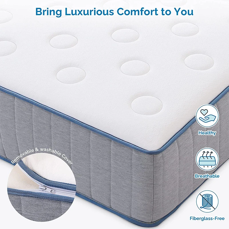 roll in box 10 Inch Gel Memory Foam Mattress with Individual Pocket Springs king Hybrid Mattress