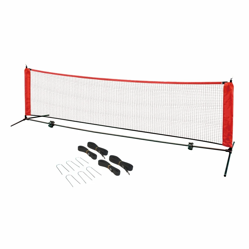 Tennis net post set for tennis training with ground strips