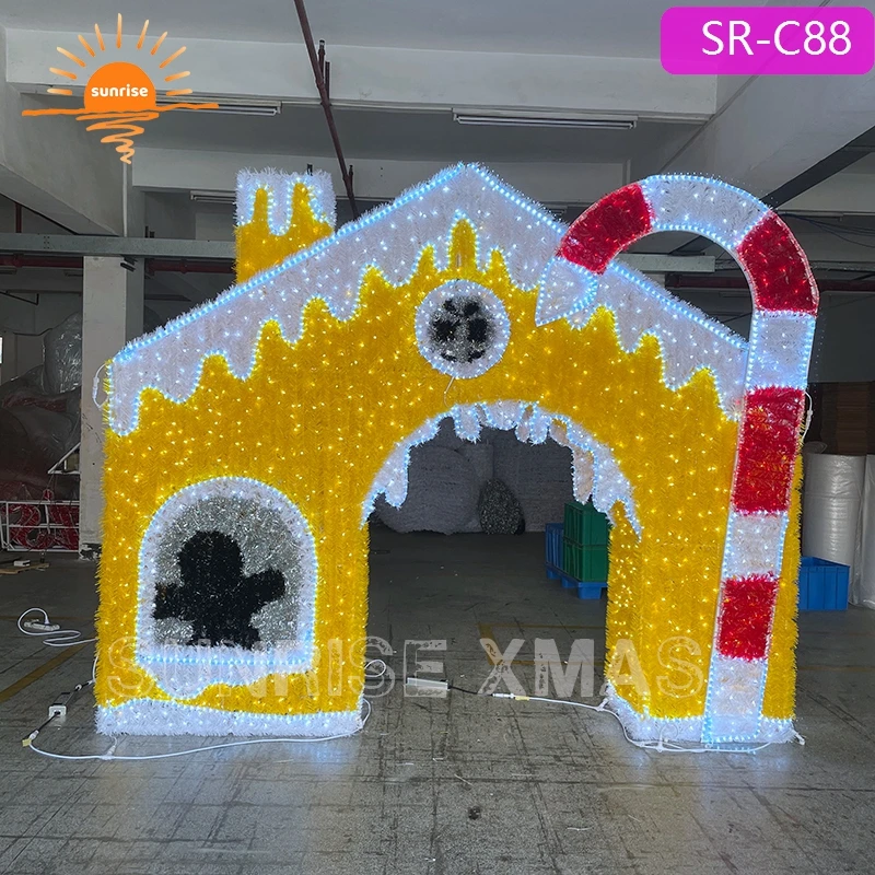 3D large  outdoor commercial giant LED lighted Christmas Ginger bread decoration for shopping mall