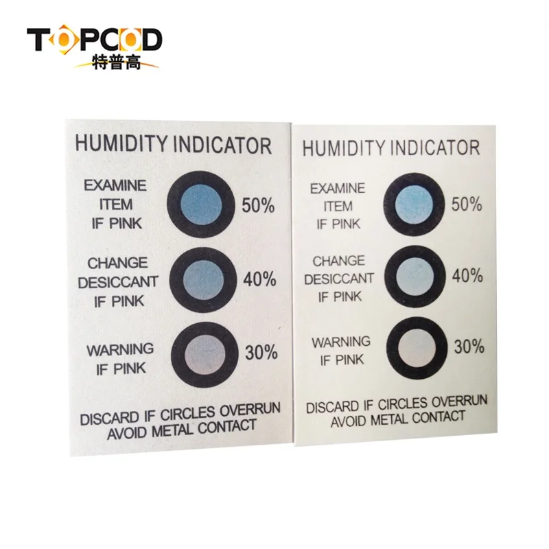 Various Dots Humidity Indicator Card Cobalt Dichloride Free Series for Electronic Goods