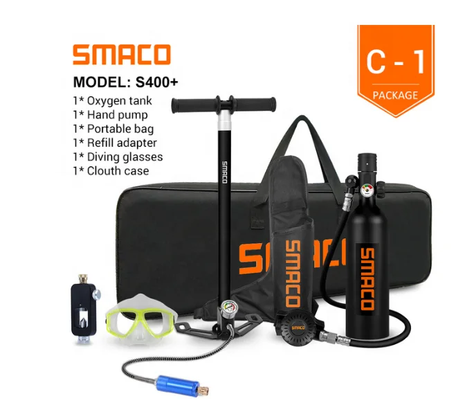 SMACO S400pro Мини-резервуар для подводного плавания оборудование цилиндрический резервуар (s400pro) обновленная модель подводный Спорт S400 Pro 10