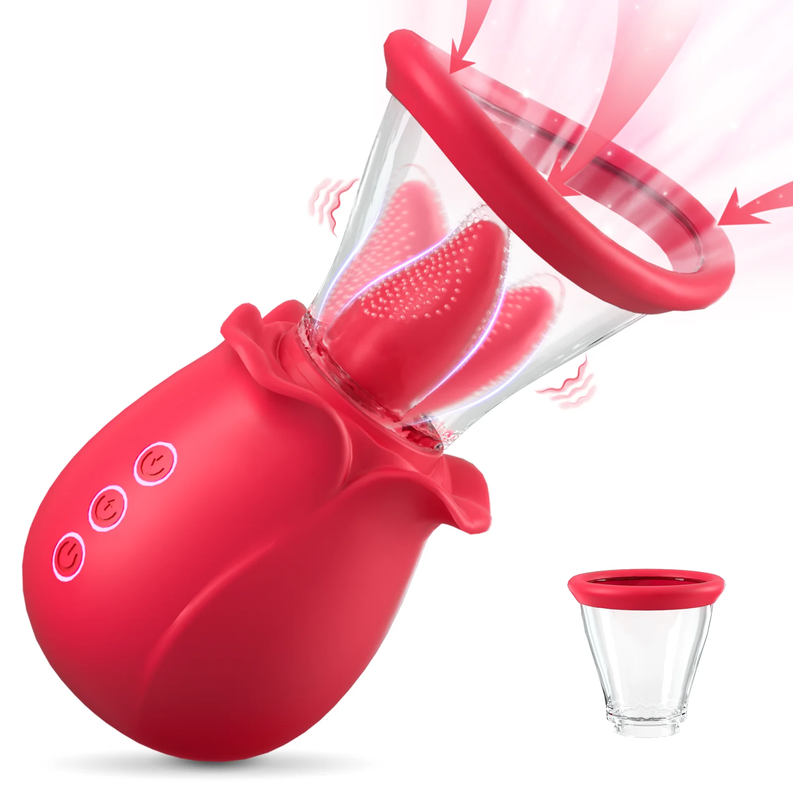 Sohimi  Nestor Strong 7 Licking and 3 Sucking Toys with Case for Tongue Friction n Cups for Clitoris and Nipples Woman Sex Toys