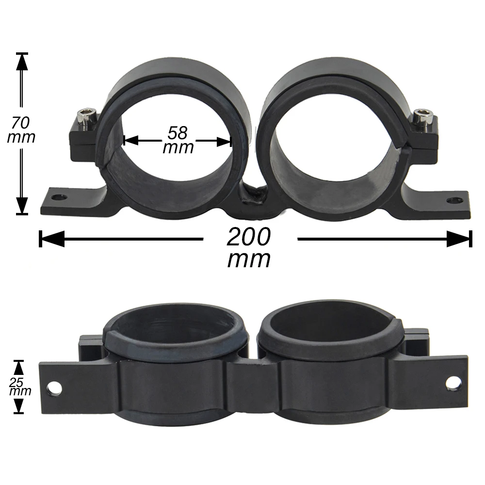 Dual Twin Fuel Pump Mount Bracket 60MM & Fuel Filter Clamp 50mm Cradle For Car Modified