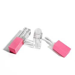 pink square lipgloss tubes OEM empty gold  lipstick tube lip gloss tube  for Liquid Eyeshadow 5ml 7ml