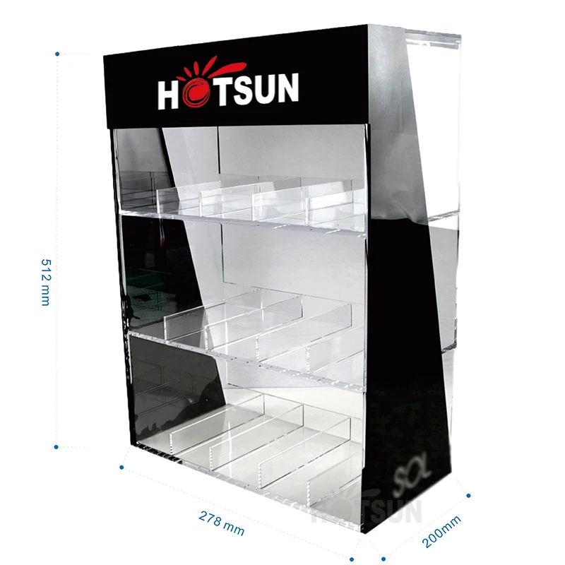 Retail store display Custom 3 tier Acrylic Essential Oil Display Stand Liquid Box Dispenser Counter Top with Pusher