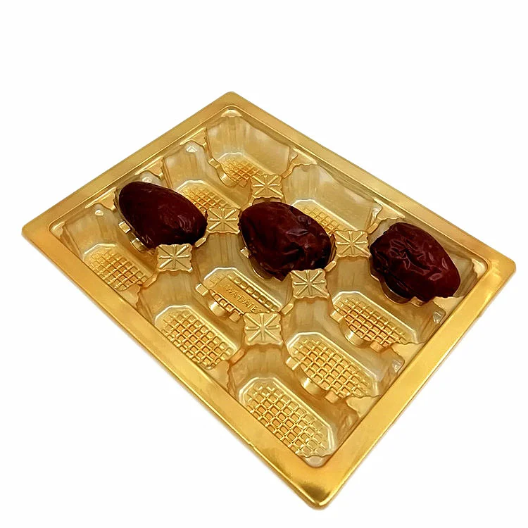 6 12 16 24 Cavities Gold Insert Tray PET Material Plastic Dates Inner Tray ACCEPT CUSTOM