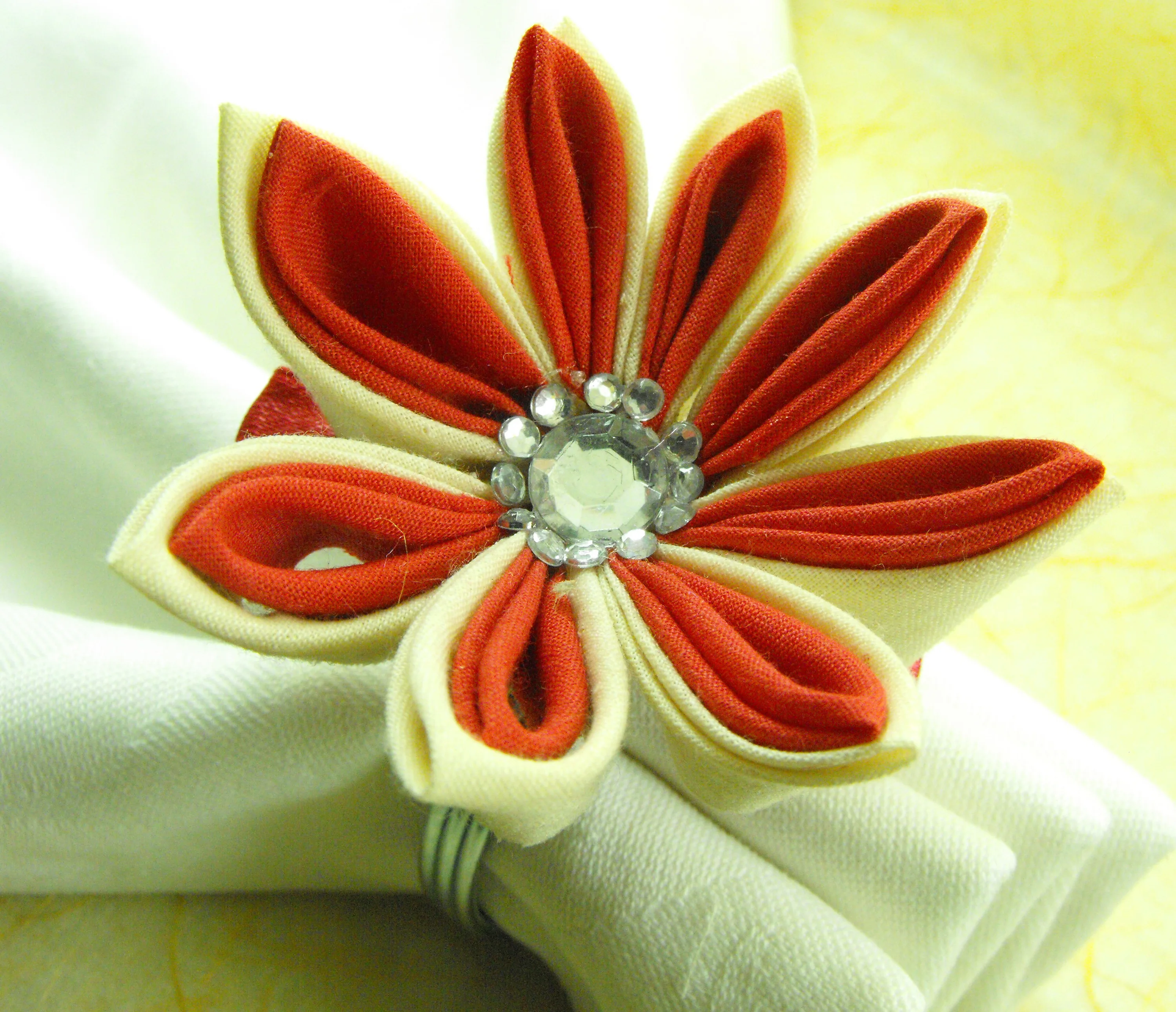 decorative cloth flowers napkin ring wedding napkin holder
