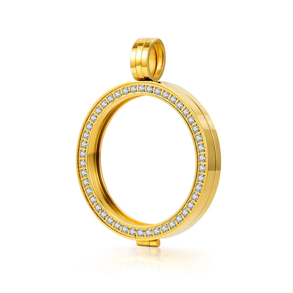 Gold Bezel Cup Frame Tray Setting for Round Cabochon Photo Cameo Resin Pendant Charm Jewelry Making