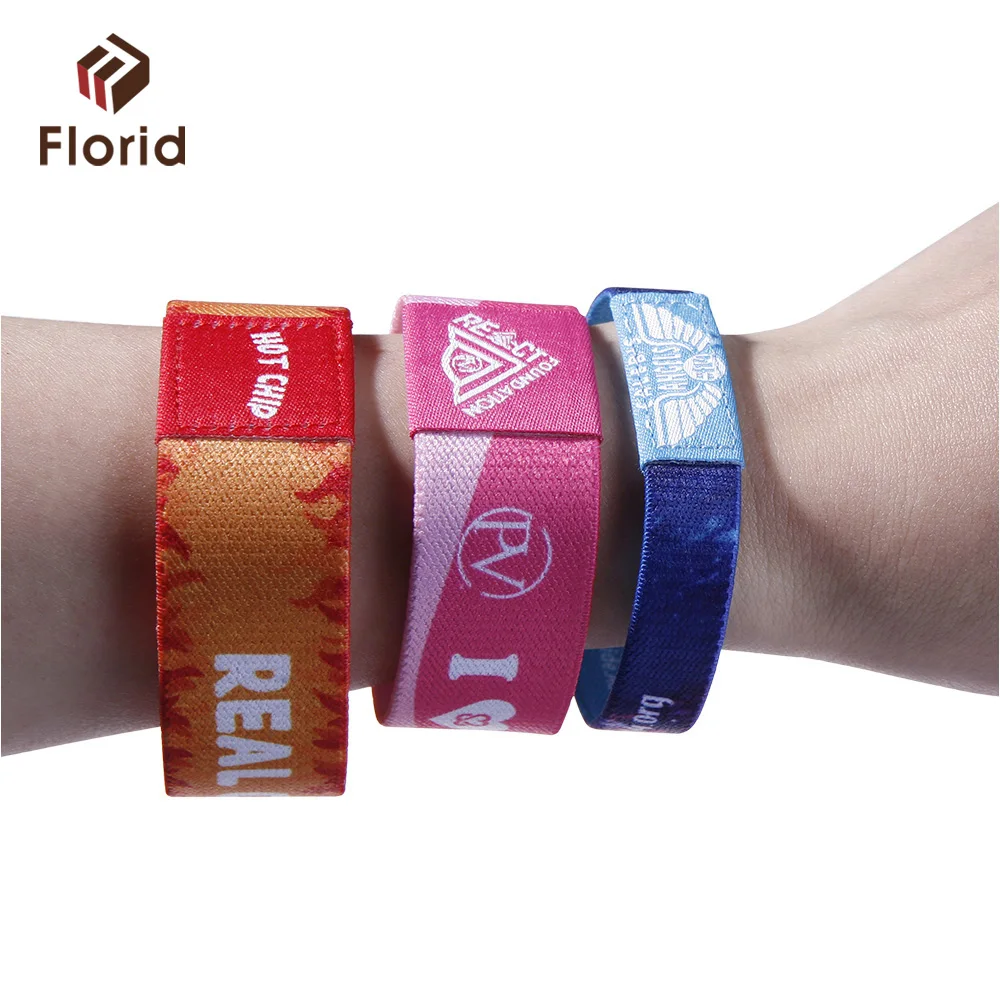 wholesale cheap fashion design elastic custom fabric wristband