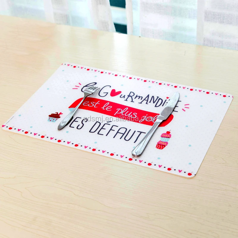 OEM custom Plastic PP Souvenir Gift Tablemat Color Printed Table Placemat