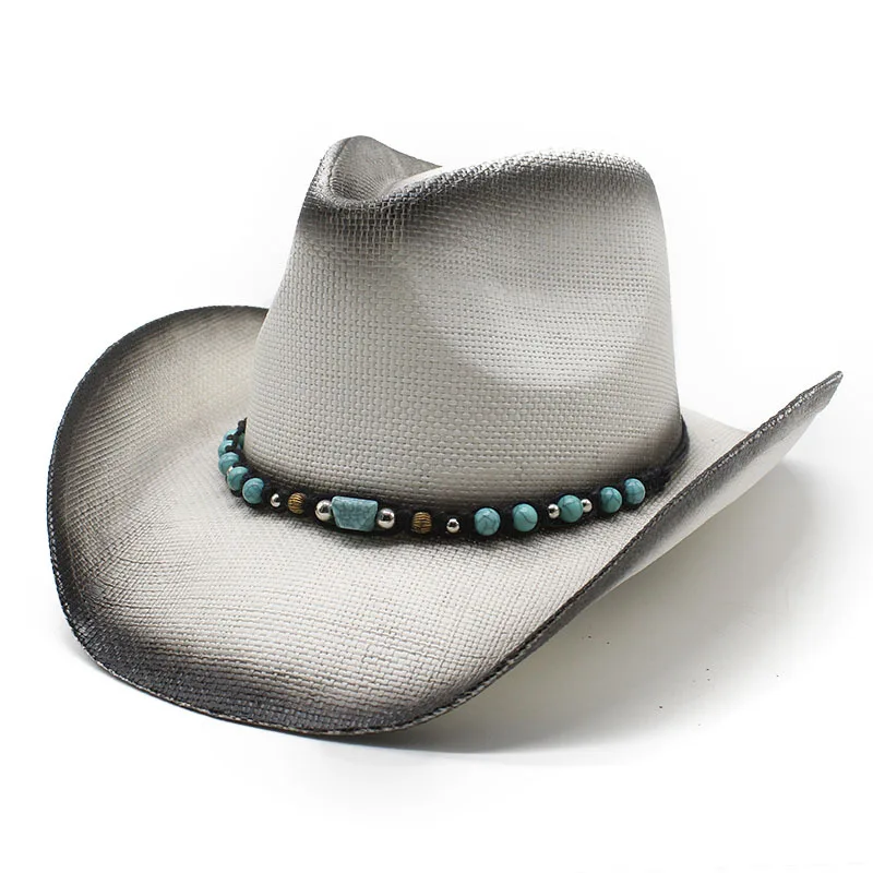 CL060807  Summer   Paper Straw Wide Brim  Outdoor Sun proof  Straw hat Beach  Tourist  Cowboy  Straw Hat