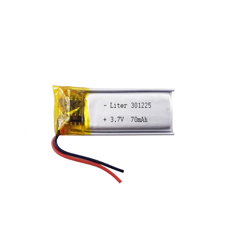 Lithium Polymer Battery 3.7V 301225 70mah Rechargeable for Earphone Digital Camera