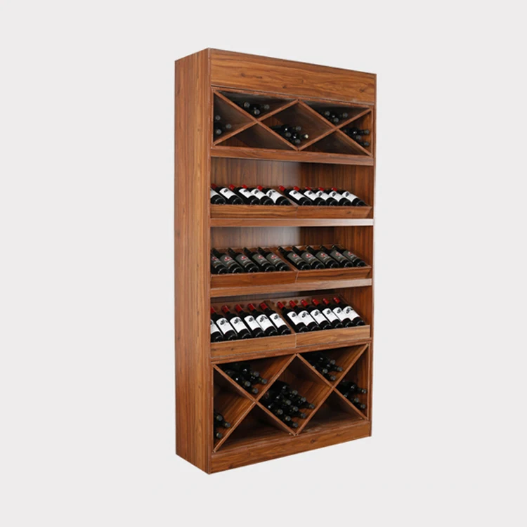 Modern wine store display rack wooden wine display rack