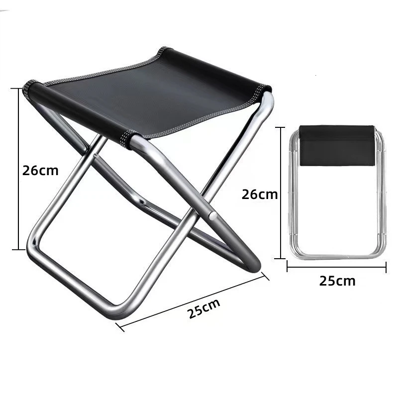 Outdoor Aluminum Alloy Folding Stool Mini Fishing Beach Stool Chair Barbecue Camping Portable Folding Chair
