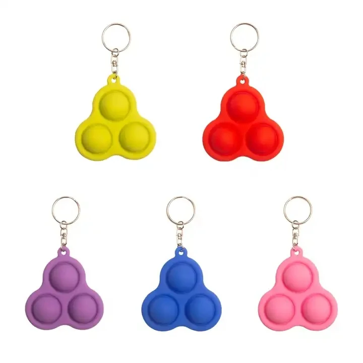 Promotional Custom Squeeze Toys Cute Soft PVC Rubber Pop Fidget Toy Keychain For Kids