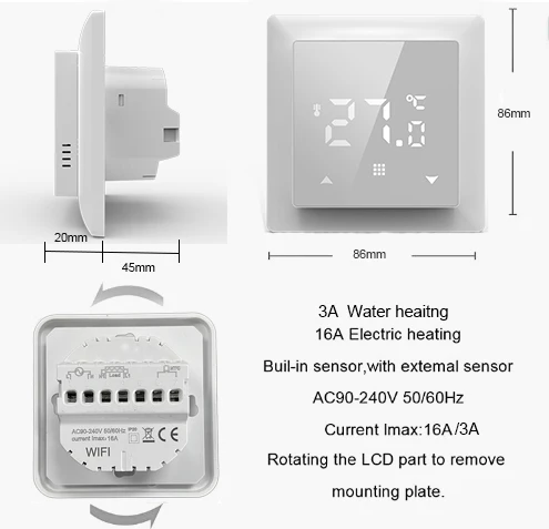 OEM thermostat HY516 Floor heating Thermostat gas boiler water heating Smart Home Life Compatible with Tuya Google Alexa