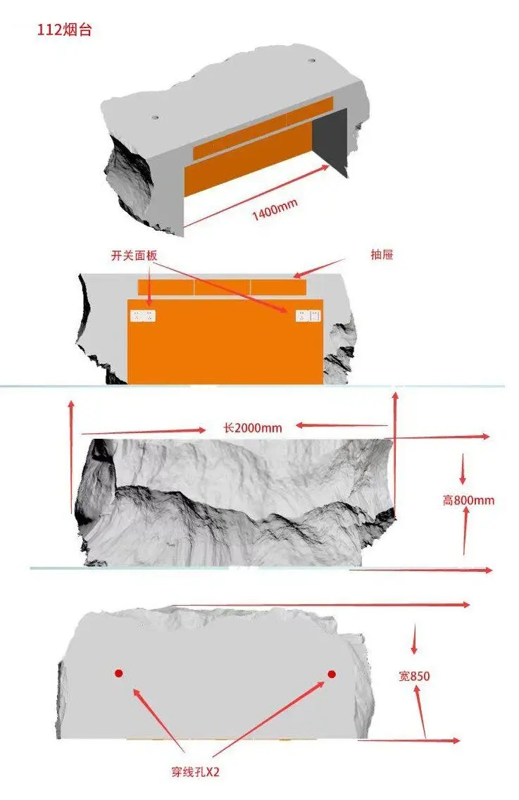 3D printing special-shaped customized stone shape bar counter reception desk