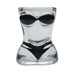 Amazon Hot Selling female male  body shot glass with bikini painting for bar party