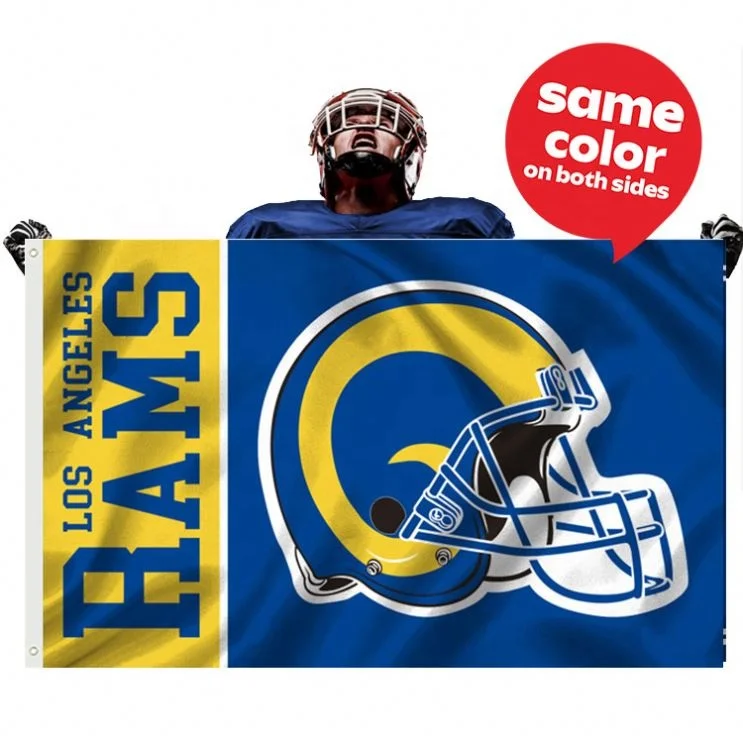 Hot Sell Double Sided Custom 3X5ft Flags Team Rams Football Flag With Many Designs Los Angeles Rams Flags