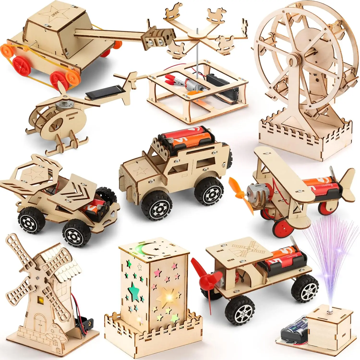 Building Projects Crafts Model Kits Science Kits 3D Wooden Puzzles STEM Toys STEM Kits for Kids Ages 8-10-12