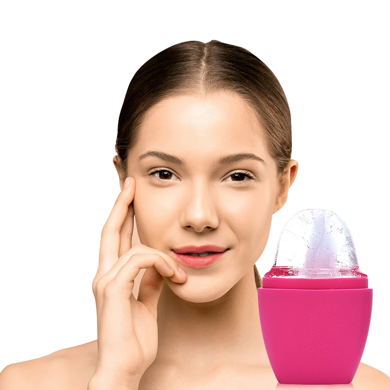Ecochoose Custom Logo Reusable Silicone Ice Cube Facial Cooling Skin Care Massage freezer Ice Roller For Face Eyes