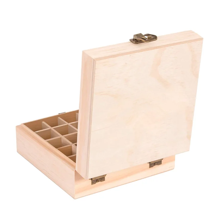 High quality storage organizer holds 25 bottles 5ml essential oil box wooden