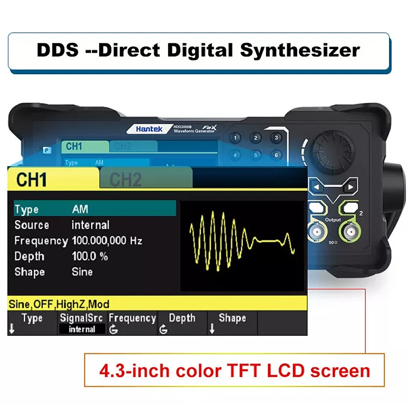 Hantek Digital HDG3000C Series для генератора сигналов Arb 3CH измеритель частоты