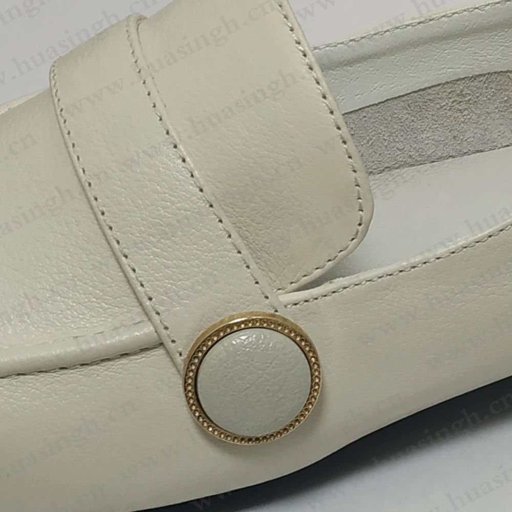 LXG,sharp toe style white full grain leather peas shoes for lady easy wear anti-slip rubber outsole low heel causal shoes HSW061