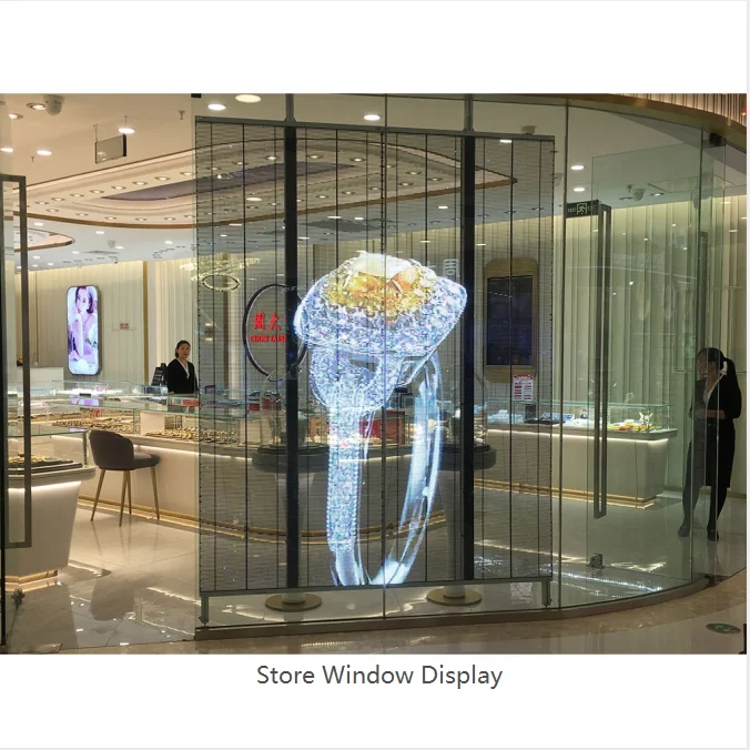 Store Window Advertising Led Display Transparent Led Screen Pantalla Led Transparente Glass Led Screens