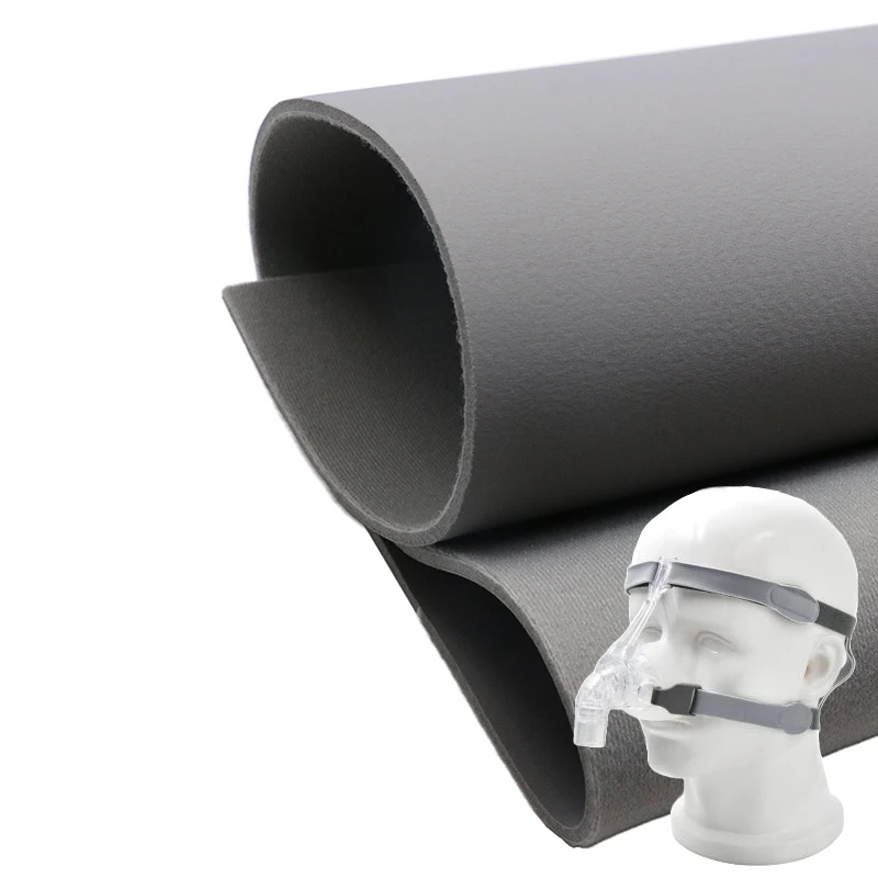 Factory Price Nylon spandex laminated PU foam composite fabric elastic OK fabric  cpap headband fabric