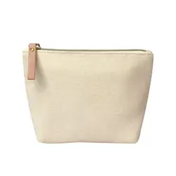 China Direct Factory Small MOQ Customizable Eco-friendly Organic Cotton Canvas Cosmetic Bag