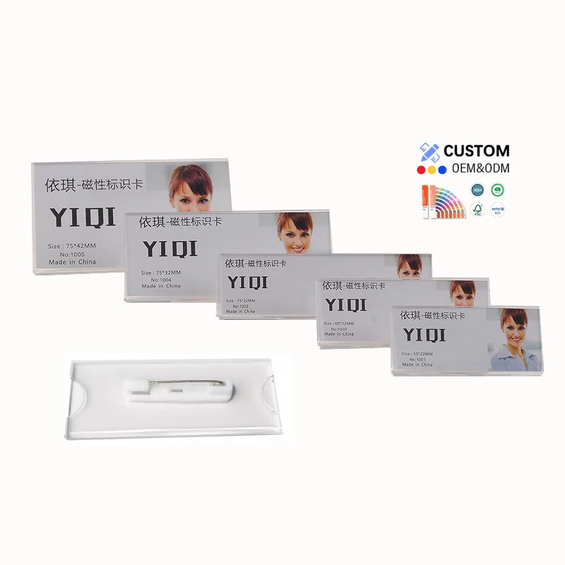 Wholesale Personalised Pvc Hard Plastic Nametag Badges Custom Printed Company Design Brand Logo Pvc Name Tag Badge