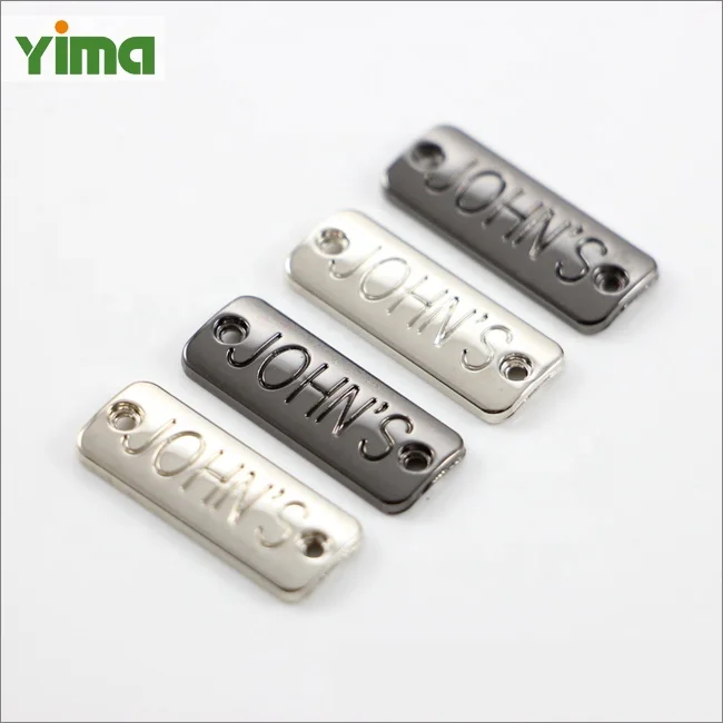 Factory Direct Pass Salt spray test Metal Leather Patch Golden Cow Badges Patches Rectangular Logo Clothing Accessories