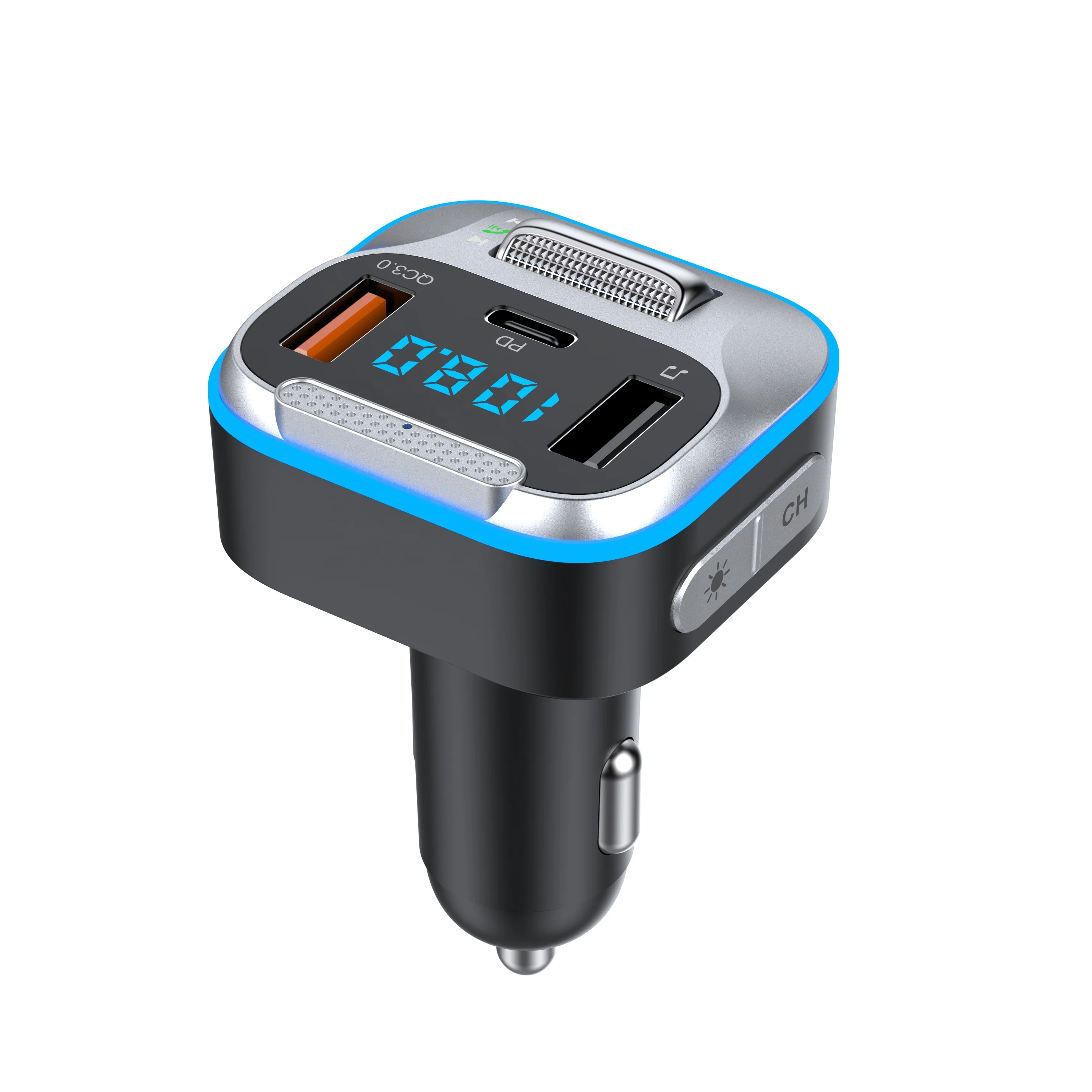AGETUNR T73 BT V5.0 PD/QC3.0 Fast Charge Car Bluetooth FM Transmitter with AUX audio Port Handsfree call U disk Mp3 music player